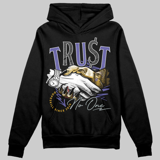 Jordan 4 Retro Lakers DopeSkill Hoodie Sweatshirt Trust No One Graphic Streetwear - Black