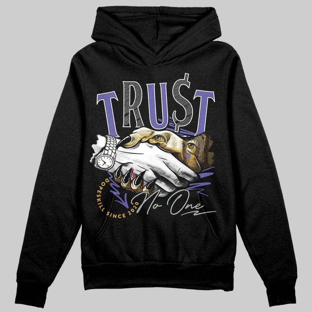 Jordan 4 Retro Lakers DopeSkill Hoodie Sweatshirt Trust No One Graphic Streetwear - Black