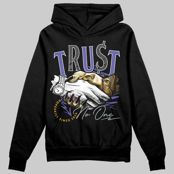 Jordan 4 Retro Lakers DopeSkill Hoodie Sweatshirt Trust No One Graphic Streetwear - Black