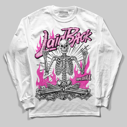 Pink Sneakers DopeSkill Long Sleeve T-Shirt Laid Back Graphic Streetwear - White