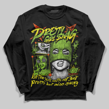 Neon Green Sneakers DopeSkill Long Sleeve T-Shirt Pretty Girl Swag Graphic Streetwear - Black