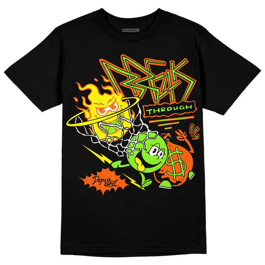 Neon Green Sneakers DopeSkill T-Shirt Break Through Graphic Streetwear - Black