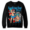 Jordan 4 Retro Military Blue DopeSkill Sweatshirt Looking For Love Graphic Streetwear - Black