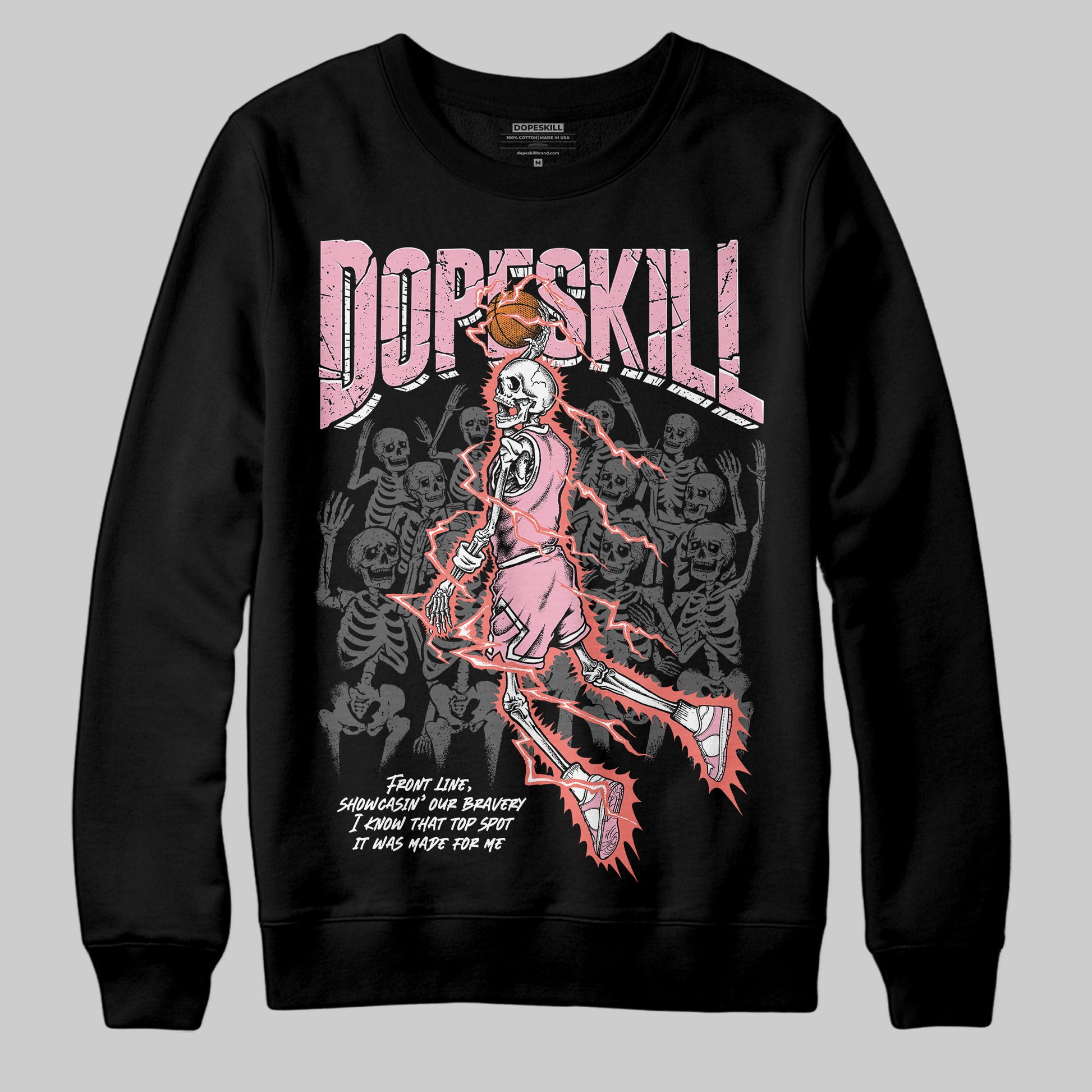 AMIRI White & Pink Stars Court Sneakers DopeSkill Sweatshirt Thunder Dunk Graphic Streetwear - Black