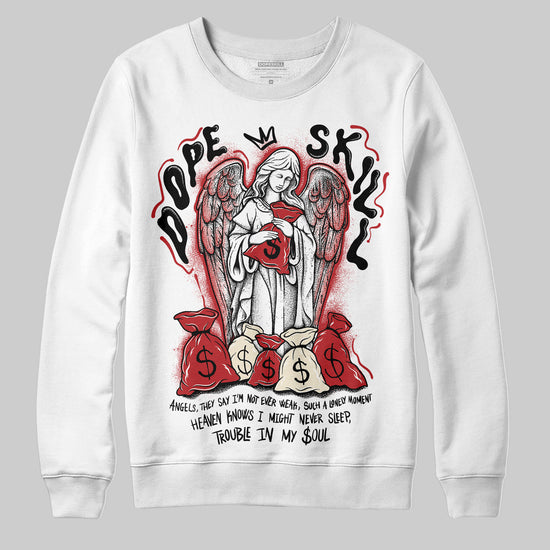 Jordan 1 Retro High OG Black Toe Reimagined DopeSkill Sweatshirt Angels Graphic Streetwear - White 