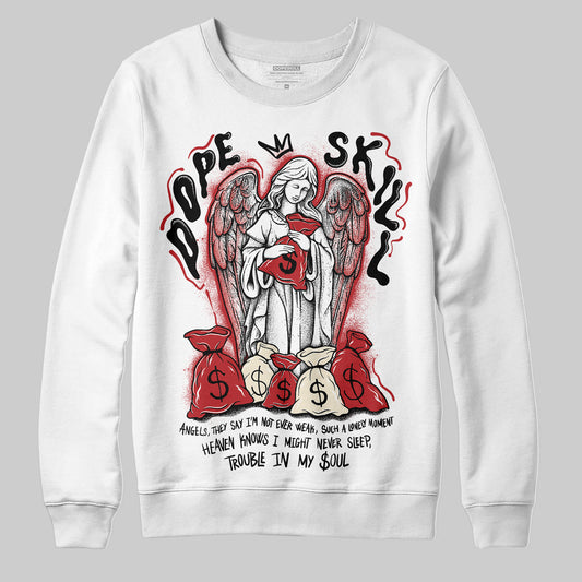 Jordan 1 Retro High OG Black Toe Reimagined DopeSkill Sweatshirt Angels Graphic Streetwear - White 