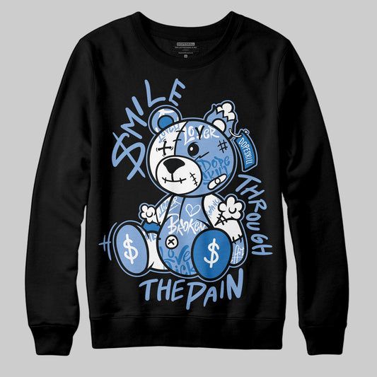 Jordan 4 WMNS 'Forget Me Not' DopeSkill Sweatshirt Smile Through The Pain Graphic Streetwear - Black
