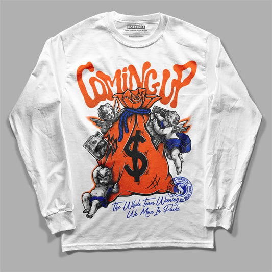 Dunk Low Futura Orange Blaze DopeSkill Long Sleeve T-Shirt Money Bag Coming Up Graphic Streetwear - White