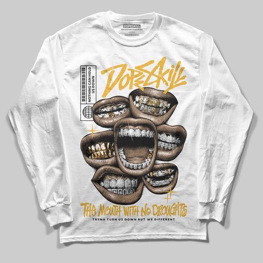 Jordan 5 'Tokyo' DopeSkill Long Sleeve T-Shirt The Mouth With No Droughts Graphic Streetwear - White
