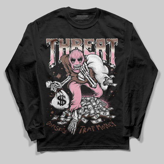 Adidas Campus 00s Dust Cargo Clear ‘Pink’ DopeSkill Long Sleeve T-Shirt Threat Graphic Streetwear - Black