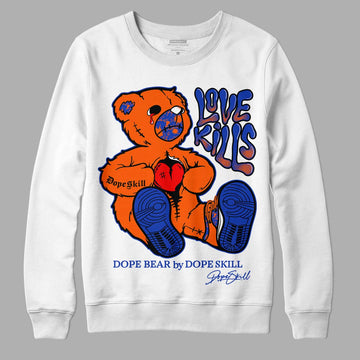 Dunk Low Futura Orange Blaze DopeSkill Sweatshirt Love Kills Graphic Streetwear - White