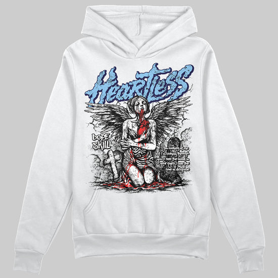 University Blue Sneakers DopeSkill Hoodie Sweatshirt Heartless Graphic Streetwear - White 