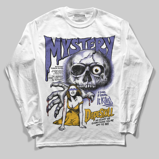 Jordan 4 Retro Lakers DopeSkill Long Sleeve T-Shirt Mystery Ghostly Grasp Graphic Streetwear - White