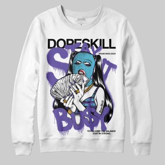 Jordan 8 Retro 'Aqua' 2025 DopeSkill Sweatshirt Stay It Busy Graphic Streetwear - White