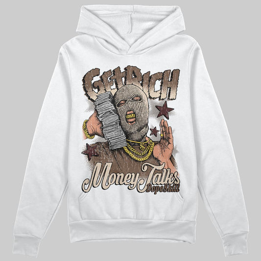 A Ma Maniére x Air Jordan 4 “Dark Mocha” DopeSkill Hoodie Sweatshirt Get Rich Graphic Streetwear - White