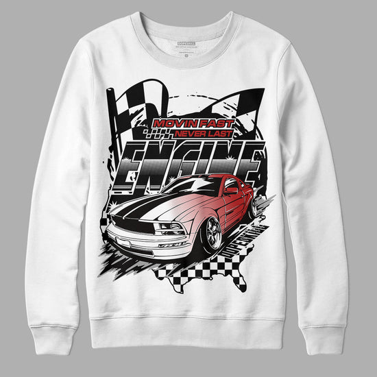 Jordan 14 "Black/White" DopeSkill Sweatshirt ENGINE Tshirt Graphic Streetwear - White 