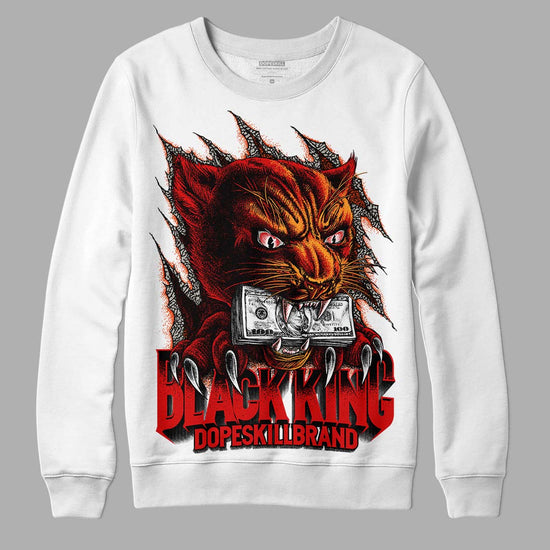 Jordan 3 Fire Red DopeSkill Sweatshirt Black King Graphic Streetwear - White