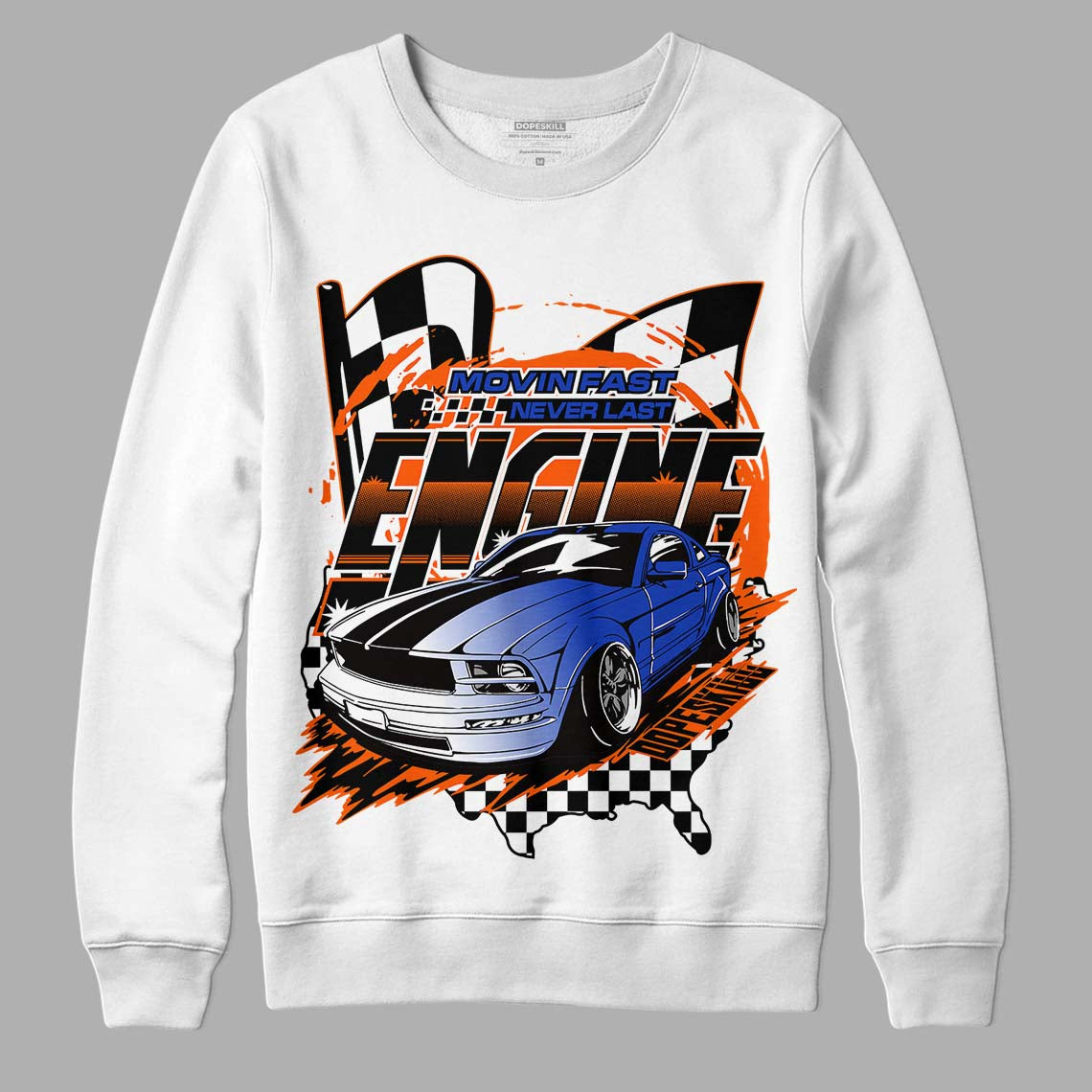 Dunk Low Futura Orange Blaze DopeSkill Sweatshirt ENGINE Tshirt Graphic Streetwear - White 