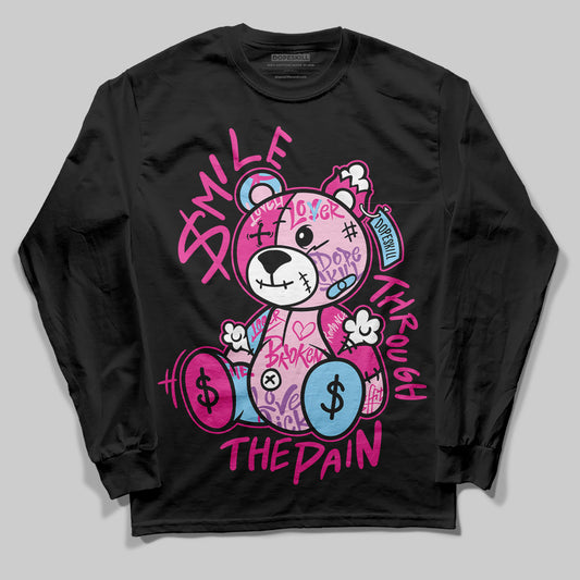 Jordan 6 “Doernbecher” DopeSkill Long Sleeve T-Shirt Smile Through The Pain Graphic Streetwear - Black