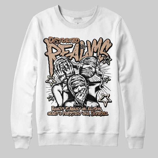Jordan 4 Retro Cozy Girl DopeSkill Sweatshirt Distorted Realms Graphic Streetwear - White