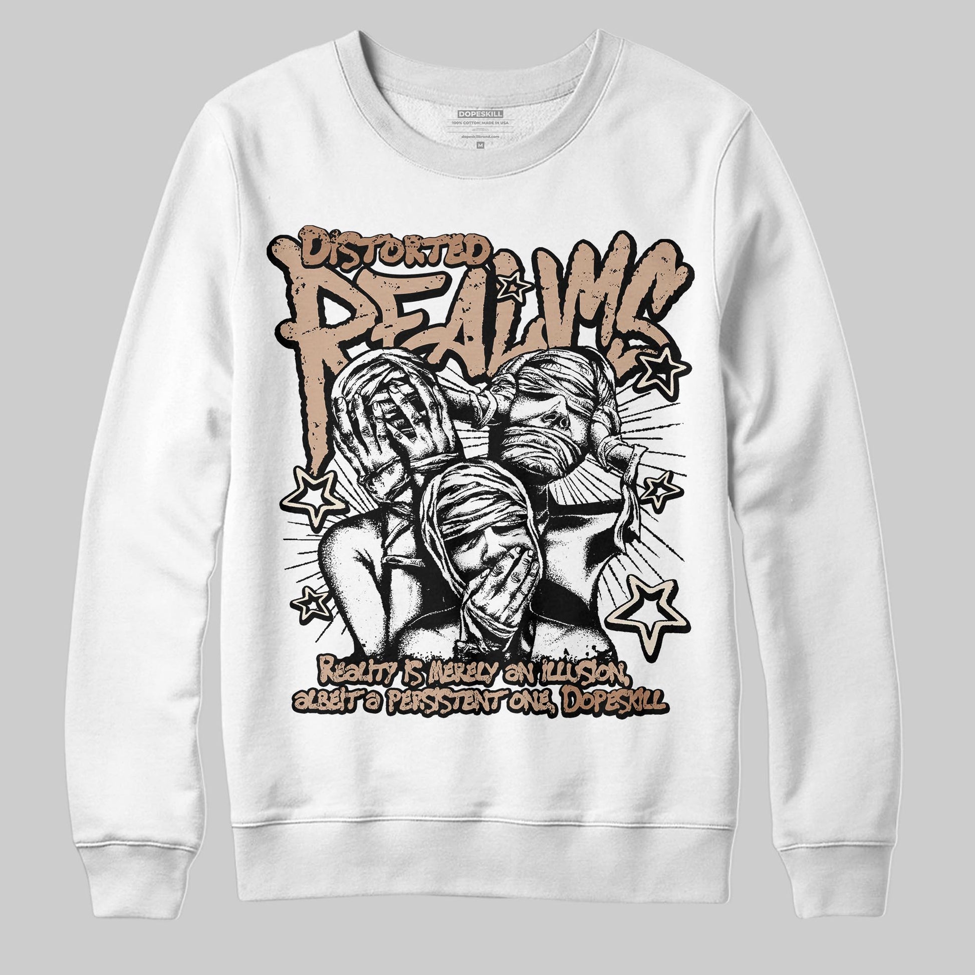 Jordan 4 Retro Cozy Girl DopeSkill Sweatshirt Distorted Realms Graphic Streetwear - White