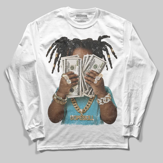 Jordan 11 Retro Gamma Blue (2025) DopeSkill Long Sleeve T-Shirt Rich Youth Graphic Streetwear - White
