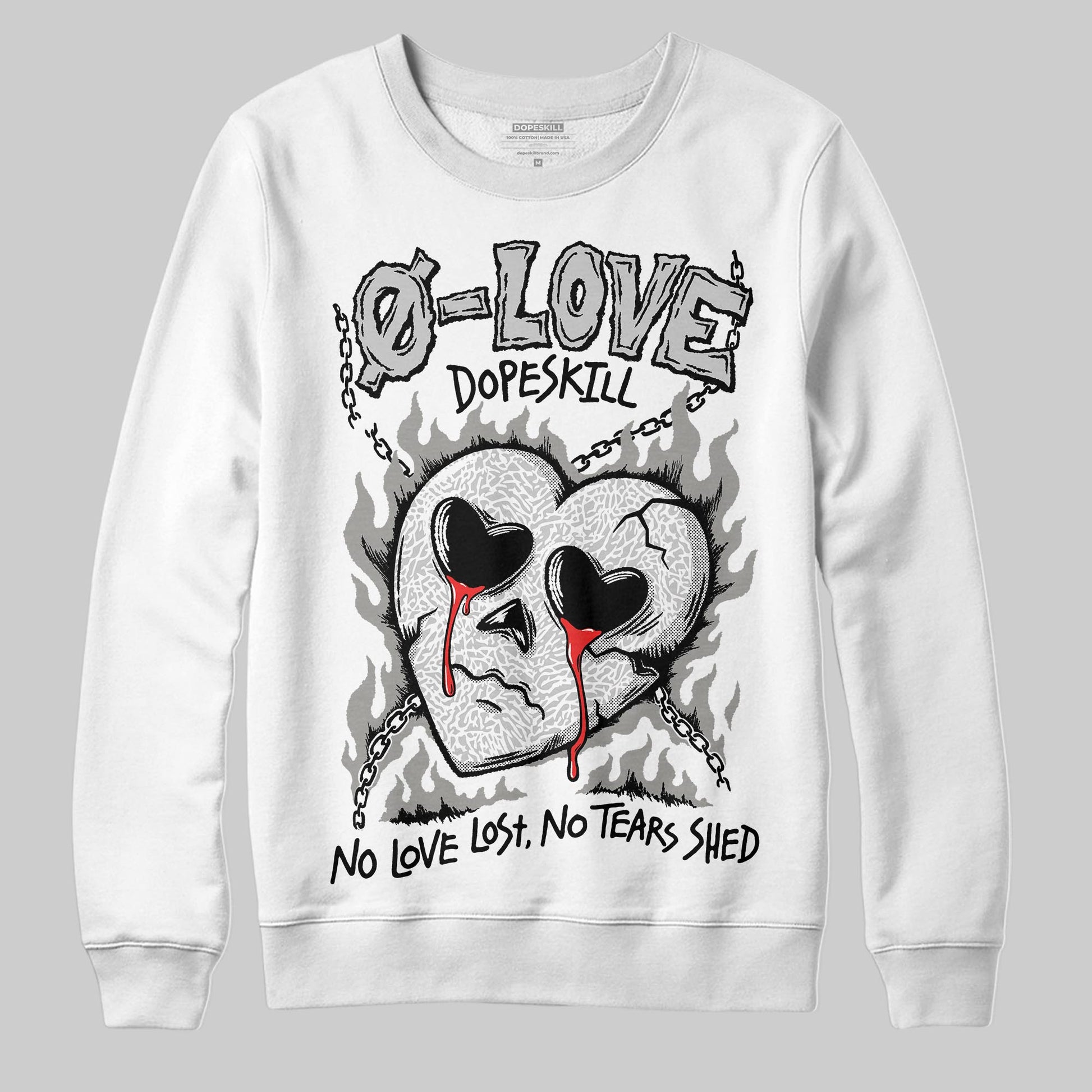 Jordan 3 Retro Pure Money DopeSkill Sweatshirt Crying Heart Graphic Streetwear - WHite 