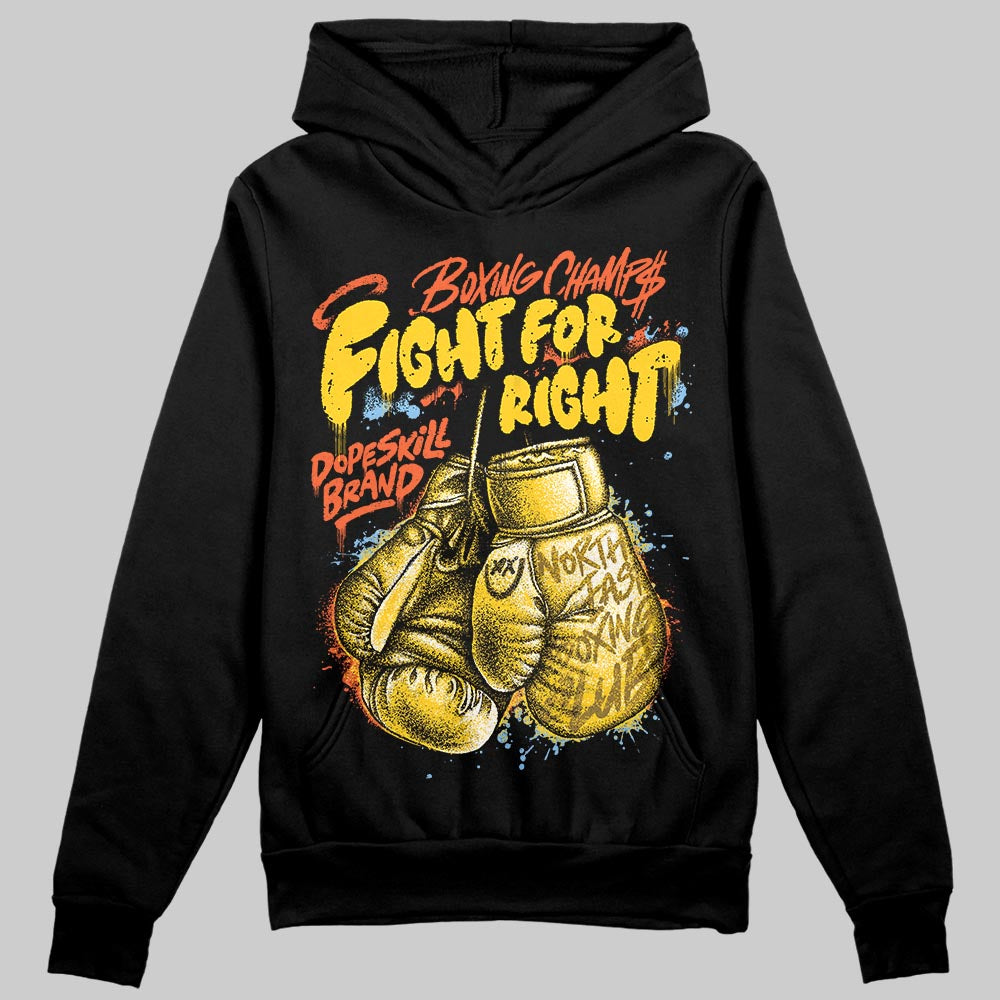 Yellow Sneakers DopeSkill Hoodie Sweatshirt Fight For Right Graphic Streetwear - Black