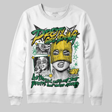 Jordan 5 “Lucky Green” DopeSkill Sweatshirt Pretty Girl Swag Graphic Streetwear - White