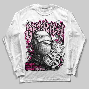 Pink Sneakers DopeSkill Long Sleeve T-Shirt New Get Rich Graphic Streetwear - White