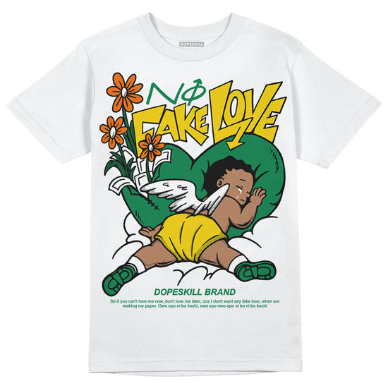 Green Sneakers DopeSkill T-Shirt No Fake Love Graphic Streetwear - White