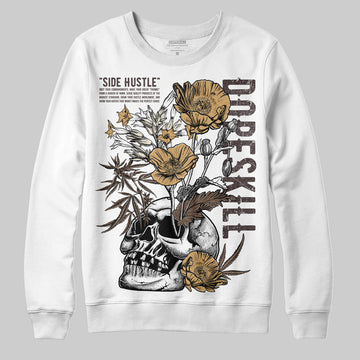 Jordan 5 “Earth/Metallic Gold” DopeSkill Sweatshirt Side Hustle Graphic Streetwear - WHite