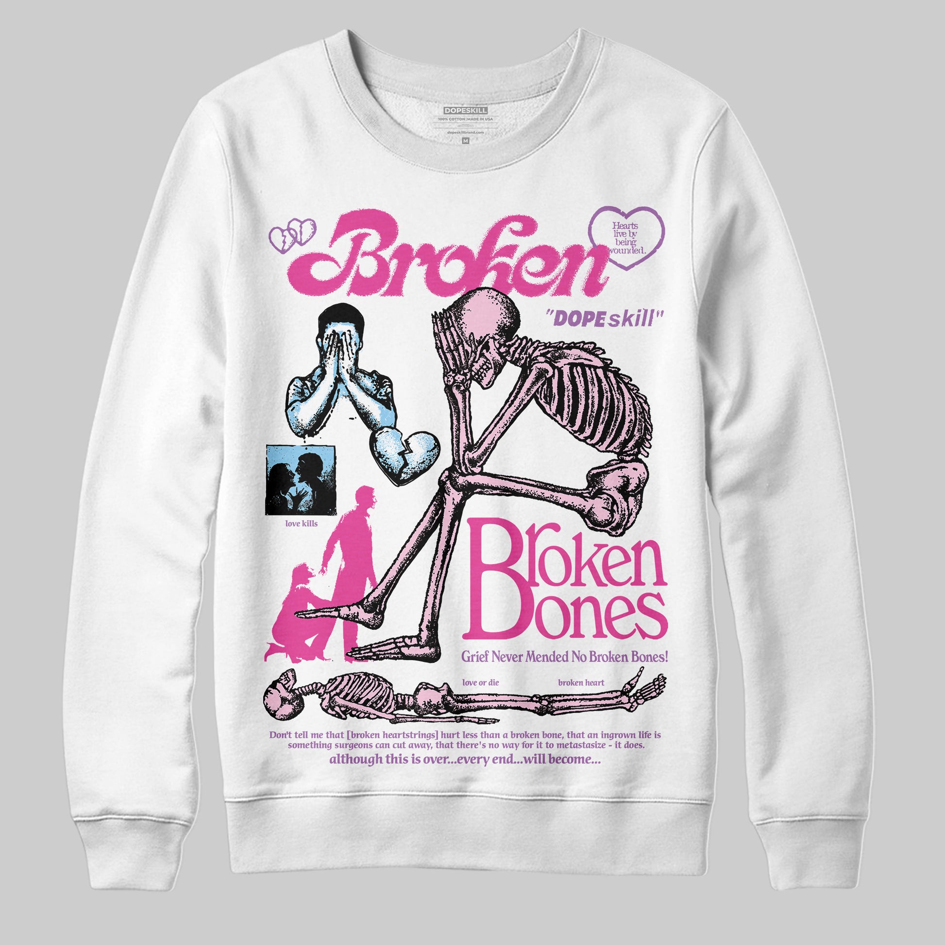 Jordan 6 “Doernbecher” DopeSkill Sweatshirt Broken Bones Graphic Streetwear - White