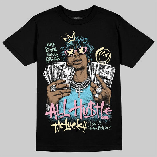 SB Dunk Low Verdy Visty DopeSkill T-Shirt All Hustle No Luck Graphic Streetwear - Black