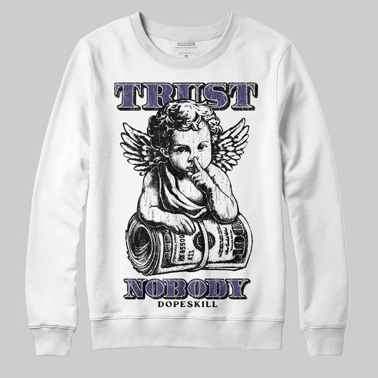 Jordan 4 Retro Lakers DopeSkill Sweatshirt Trust Nobody Graphic Streetwear - White