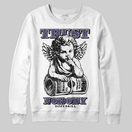 Jordan 4 Retro Lakers DopeSkill Sweatshirt Trust Nobody Graphic Streetwear - White