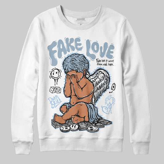 Jordan 40 “Blue Suede” DopeSkill Sweatshirt False Love Graphic Streetwear - White 