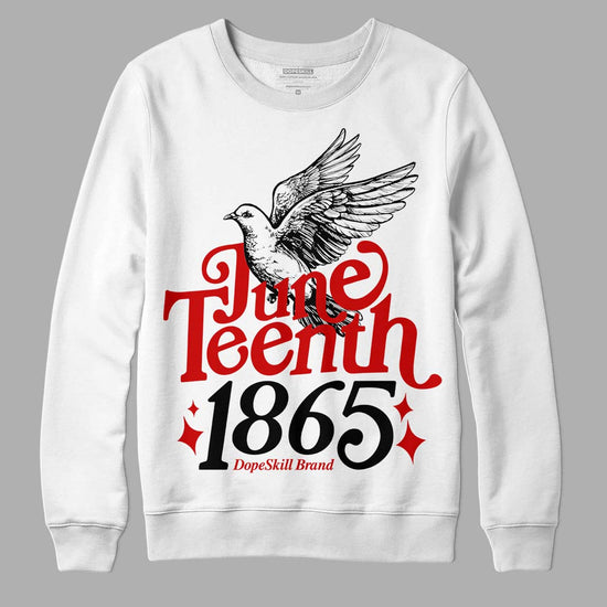 Jordan 1 Retro Low "Black Toe" DopeSkill Sweatshirt Juneteenth 1865 Graphic Streetwear - White