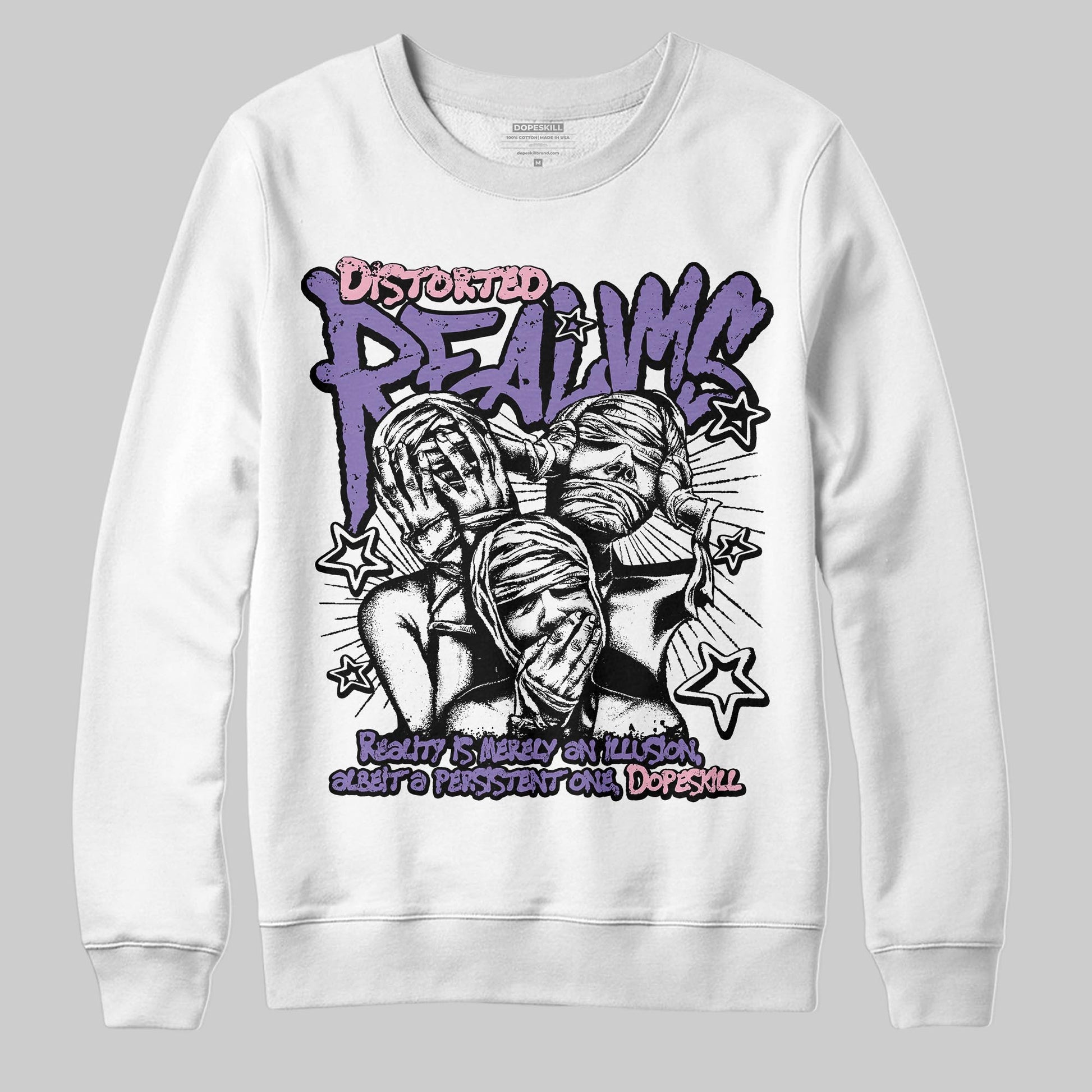 Jordan 11 "Mojave" DopeSkill Sweatshirt Distorted Realms Graphic Streetwear - White