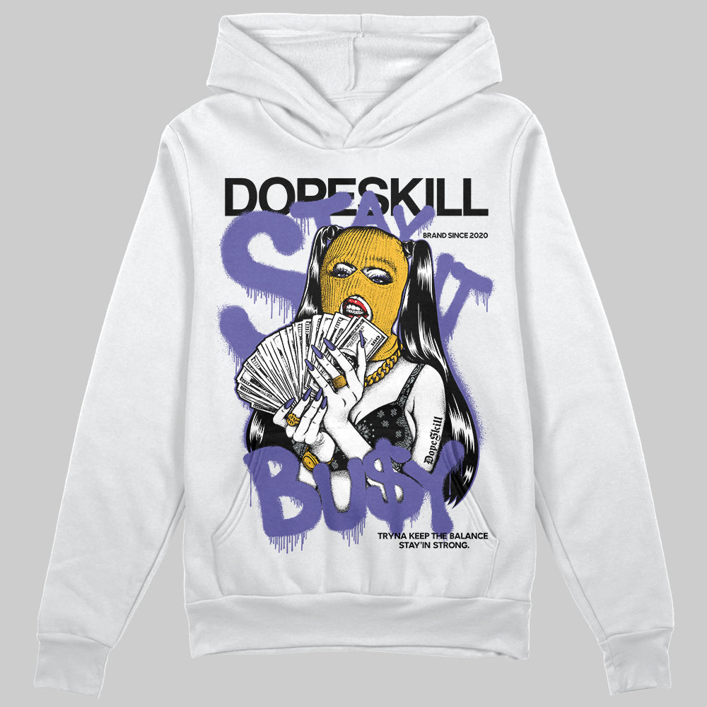 Jordan 4 Retro Lakers DopeSkill Hoodie Sweatshirt Stay It Busy Graphic Streetwear - White