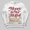 Adidas SAMBA OG ‘Collegiate Burgundy’ DopeSkill Long Sleeve T-Shirt Money Is Our Motive Typo Graphic Streetwear - White