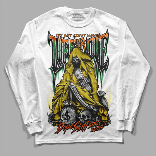 Dunk Low Reverse Brazil DopeSkill Long Sleeve T-Shirt Life or Die Graphic Streetwear - White