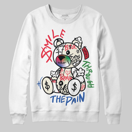 Jordan 11 Retro 285 Atlanta DopeSkill Sweatshirt Smile Through The Pain Graphic Streetwear - White