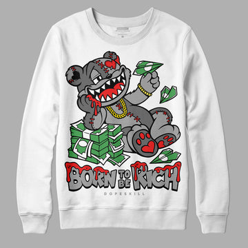 Grey Sneakers DopeSkill Sweatshirt Born To Be Rich Graphic Streetwear - White