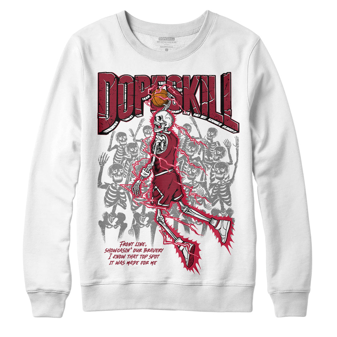 Jordan 1 Retro High '85 OG Metallic Burgundy DopeSkill Sweatshirt Thunder Dunk Graphic Streetwear - WHite 