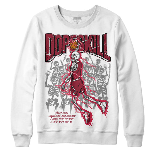 Jordan 1 Retro High '85 OG Metallic Burgundy DopeSkill Sweatshirt Thunder Dunk Graphic Streetwear - WHite 