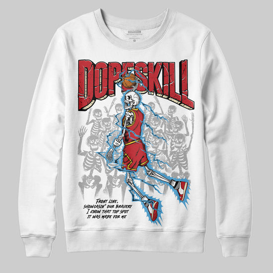 Union LA x Air Jordan 1 High OG “Chicago/Shadow” DopeSkill Sweatshirt Thunder Dunk Graphic Streetwear - White 