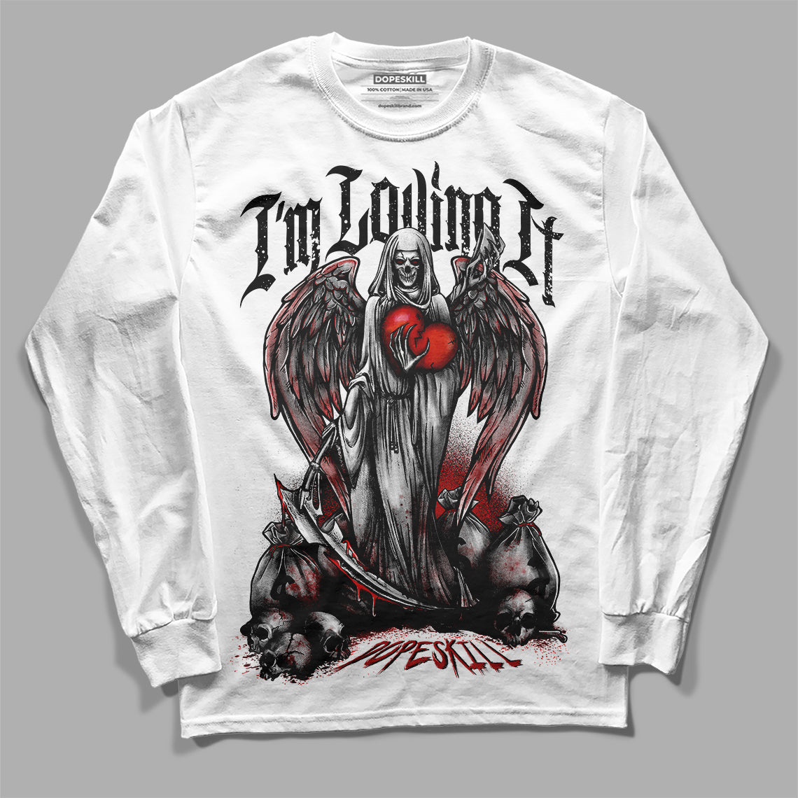 Jordan 14 "Black/White" DopeSkill Long Sleeve T-Shirt New I'm Loving It Graphic Streetwear - White