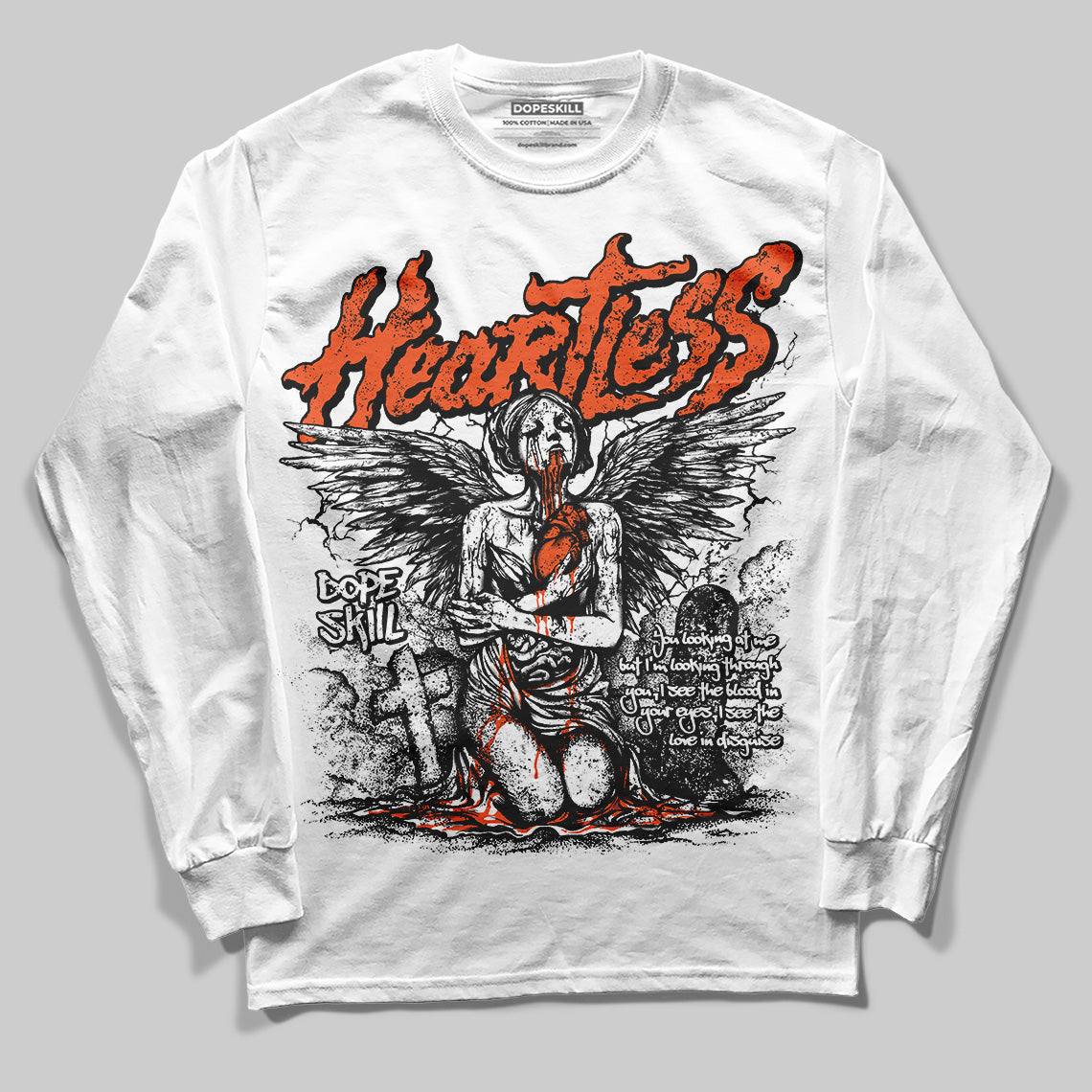 MSCHF Super Normal 2 Orange Milk DopeSkill Long Sleeve T-Shirt Heartless Graphic Streetwear - White