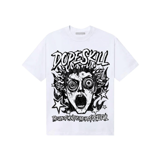 Black and White Sneakers DopeSkill T-Shirt Root of Evil Graphic Streetwear - White 